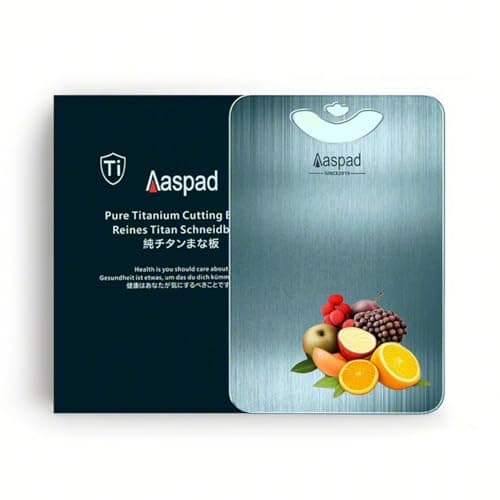 Aaspad Pure Titanium Cutting Board Non-Toxic for Kitchen Washable Portable Lightweight Metal Chopping Board Dishwasher Safty Suit for Home Cooking and Outside Camping