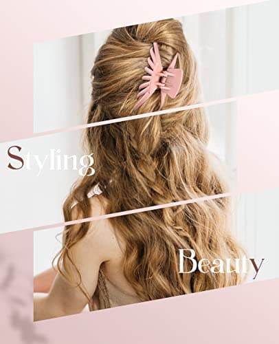 Hair Clips for Women - OPAUL Matte Nonslip Large Hair Claw Clips for Thick and Thin Hair, 4.7 Inch Strong Hold Big Hair Clips Fashion Hair Styling Accessories Christmas Gifts for Women Girls - Thumbnail 6