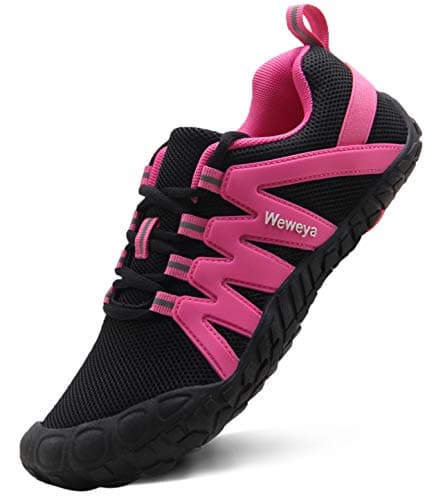 Weweya Women's Barefoot Shoes for Women Workouts Wide Width Shoes Minimalist Road Running Shoes Outdoor Beach Yoga Volleyball Cycling Shoes Cross Training Trainer Black Hot Pink US Size 8 8.5 - Thumbnail 4