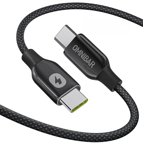 Omnibar 240W USB C to USB C Cable (6FT/Woven), Type C Charger Fast Charging Cord for iPhone 17/16/15, Nylon Braided C to C Cable Fast Charging for MacBook iPad Samsung S26/S25 Cameras Speakers Earbuds - Image 1