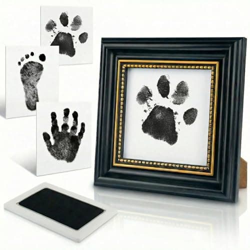Kokoro Bashi Paw Print kit for Dogs Cats Baby Memorial Footprint kit,Mess Free Ink Pad for Newborn Keepsake, Dog Nose Clean Touch Ink Pad,Mothers Day Gifts for Baby Essential（Black） - Image 1