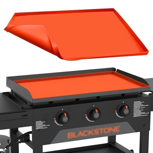 Griddle Cover Mat for Blackstone (28XL), Protect Your Blackstone from Dirt and Rust Throughout The Year, Waterproof and Insect-Proof Mattress Protector, Food Grade Silicone Grill Mat (Orange) - Thumbnail 2