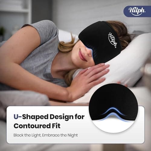 Hilph Adjustable Migraine Relief Cap with Thickened Gel Cold Compress, Headache Relief Cap, Face Cooling Mask Gel Head Wrap for Tension, Stress & Hangover, Soothing Gifts for Women Men Black - Thumbnail 6