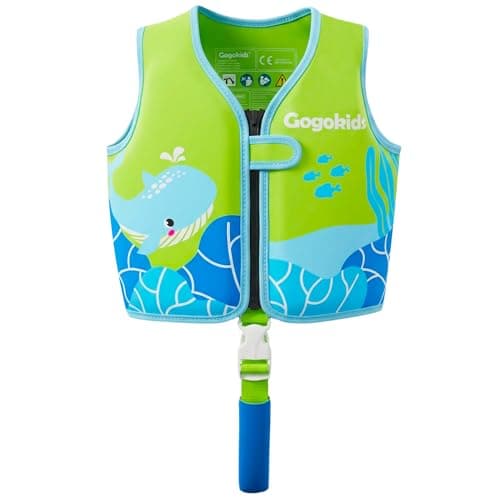 Gogokids Toddler Swim Vest Pool Floaties for Kids 1-2-3-5-7-9 Yrs, Neoprene Kids Swimming Jacket w/Adjustable Safety Strap & Zip, Toddler Float Jacket 33-66lbs for Beach Puddle Pool Boys Girls Niños - Image 1