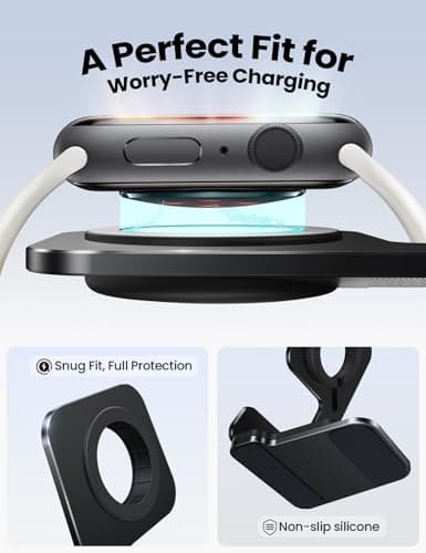 JOYROOM Watch Stand for Apple Watch Magnetic Fast Charging- Desk Charger Stand Holder Dock for Apple iWatch Ultra3/2/1, Series 11/10/9/8/7/6/5/4/3/2/1, SE3/2/1 (49/46/45/44/42/41/40/38mm)(Black) - Thumbnail 6