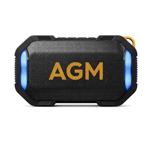 AGM MagROCK Magnetic Bluetooth Speaker, IP67 Waterproof & Floatable, Strong Magnet Mount for Fridge & Toolbox, Drop-Proof Rugged Portable with RGB Lights, TWS Stereo, for Shower, Garage, Outdoor