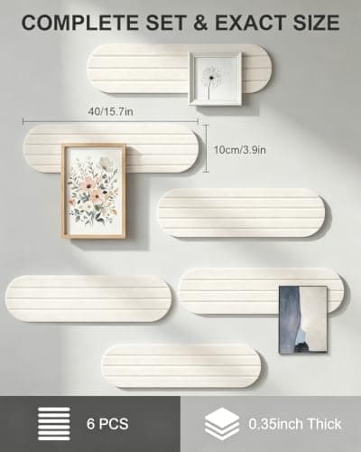 6 Pcs 15.7x3.9 Felt Board, Self-Adhesive and Removable Nano Tap Wall Decor, 0.35" Thick Freely Combinable Felt Bulletin Board for Bedroom Living Room Office Classroom Flower Shop (Beige) - Thumbnail 5