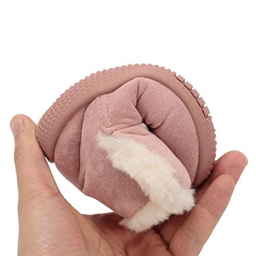 KEESKY Winter Boots for Toddler Girls Size 9 M Pink Suede Fur Lined Winter Warm Kids Shoes - Thumbnail 2