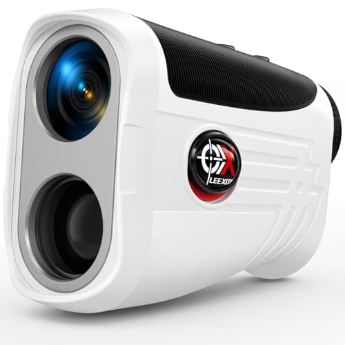 Leexox Golf Rangefinder with Slope Switch, Rechargeable Range Finder with Flag Lock Vibration, 7X Magnification Golf Rangefinder 1200 Yards, Portable with Magnetic Stripe – Tournament Legal, White - Image 1