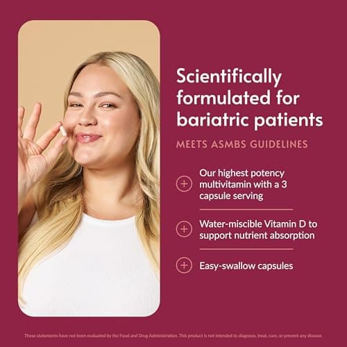 Bariatric Advantage Ultra Multivitamin with Iron - Ultra Multi with Iron - Capsule Format Multivitamin - Provides Full Complex of B Vitamins - with Vitamin C, Chromium & More - 90 Capsules - Thumbnail 2