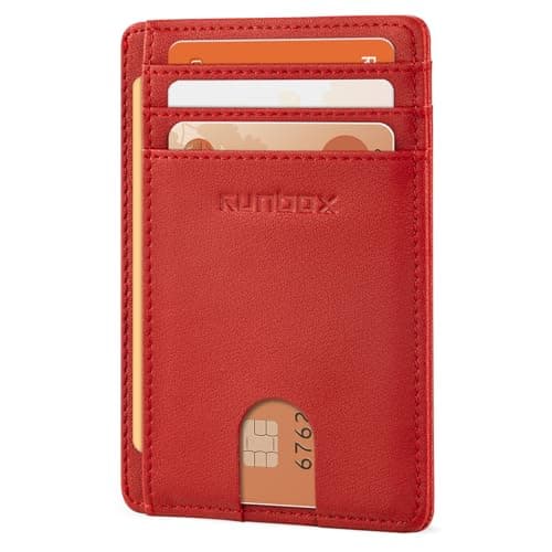 RUNBOX Slim Minimalist Front Pocket RFID Blocking Leather Wallets for Men and Women Card Holder Wallets Gifts for men - Image 1