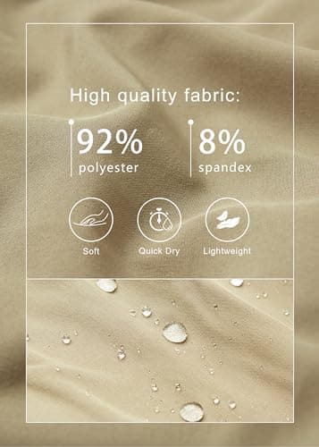 Libin Men's Hiking Cargo Shorts Lightweight Quick Dry Athletic Casual Shorts for Golf Outdoor Active Zipper Pockets, Khaki, XX-Large - Thumbnail 5