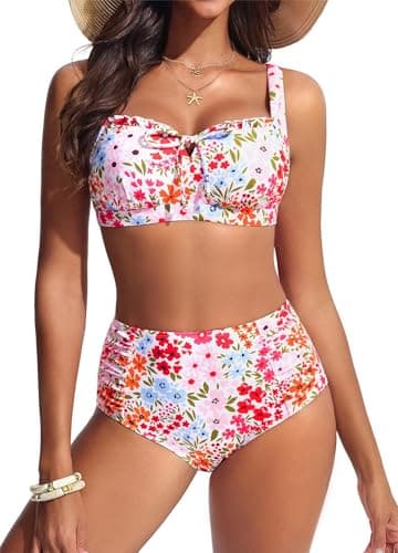 Hanna Nikole Women High Waisted Bikini Set Two Piece, Ruffle Swimsuits Tummy Control, Modest Bikinis - Image 1