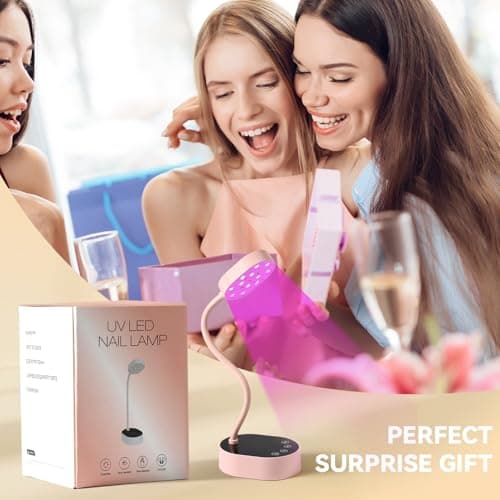 AORAEM UV Nail Lamp, Gooseneck Mini U V Light for Gel Nails, 36W Rechargeable LED Flash Cure Lamps with 4 Timers & Auto Sensor, Quick Dry Professional Nail Dryer for Salon Home DIY Use, Pink - Thumbnail 6