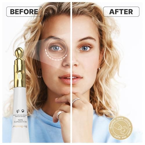 Retinol Under Eye Cream,Dark Circles,Wrinkles, Anti Aging and puffiness for Women and Men with Electric Massager - Thumbnail 5