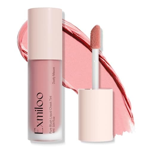 Exmiloo Liquid Blush for Cheeks, Long-Lasting Liquid Blush for Matte Finish, Lightweight Buildable Cheek Blush Makeup, Vegan & Cruelty-Free, Dusty Mauve - Image 1