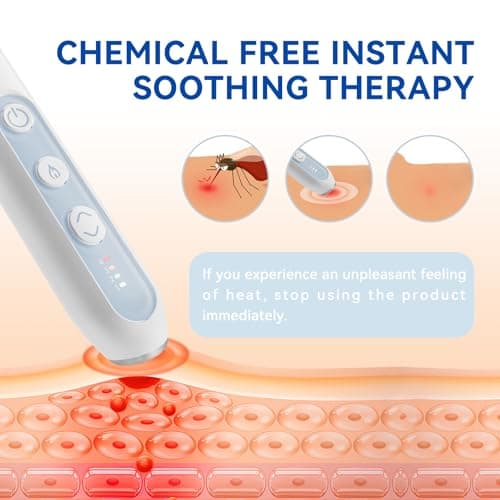 Berrcom Insect Sting and Bite Relief Device, Chemical-Free Therapy for Mosquito Bite with 4-Level Temperature Heat, Rechargeable Travel-Ready Itch Relief Pen - Thumbnail 3