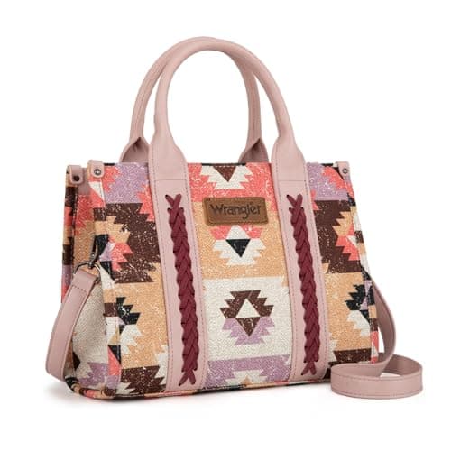 Wrangler Boho Tote Bag Aztec Top Handle Handbags and Purses Spring Southwest Satchel Shoulder Bag WG166G-81203PK - Thumbnail 6