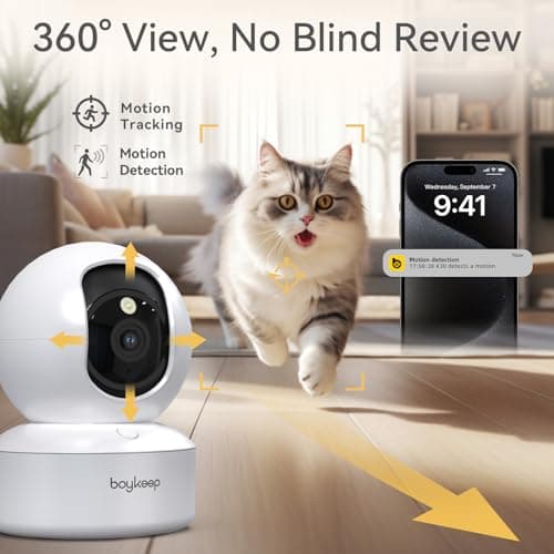 BoyKeep Indoor Camera - 2K Pet Camera, 5G/2.4GHz WiFi Cam for Baby Monitor with Phone App, 360° Pan & Tilt, 2-Way Audio, Color Night Vision, New for 2026 with 12s Free Cloud Storage - Thumbnail 2