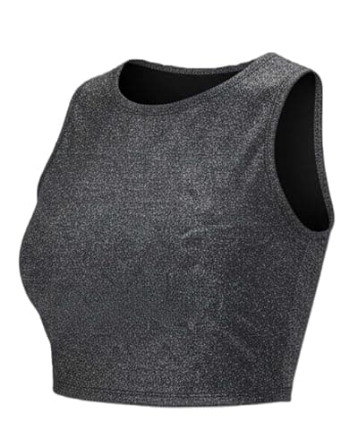 RanZZRan Sparkly Crop Top for Women | Y2K Metallic Sleeveless Top for Clubbing Party Rave & Going Out | Glitter Shiny Top (US, Alpha, X-Large, Regular, Regular, 1 Pack Silver) - Image 1