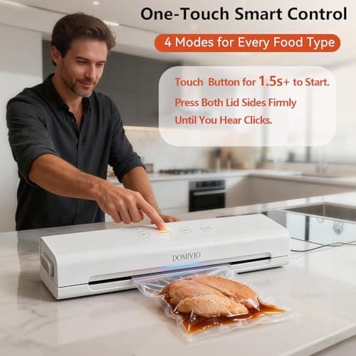Vacuum Sealer Machine for Food, 4-in-1 Functions with 20 Vacuum Bags (20x30cm) - Dry & Wet Modes, Quick Sealing for Freshness & Storage, Compact Design for Home Kitchen Use - Thumbnail 3