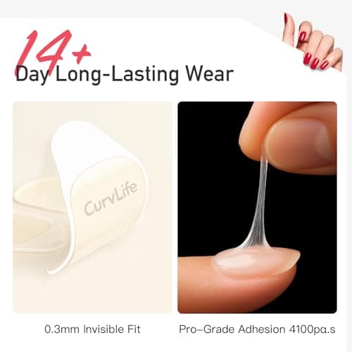 Curvlife CareHold Strong Hold Nail Adhesive Tabs for Valentine Press On Nails – 10 Sheets 240pcs 12 Sizes, 0.3mm Ultra Thin Waterproof Breathable Nail Glue Stickers, Daily Wear and Gentle Removal - Thumbnail 3