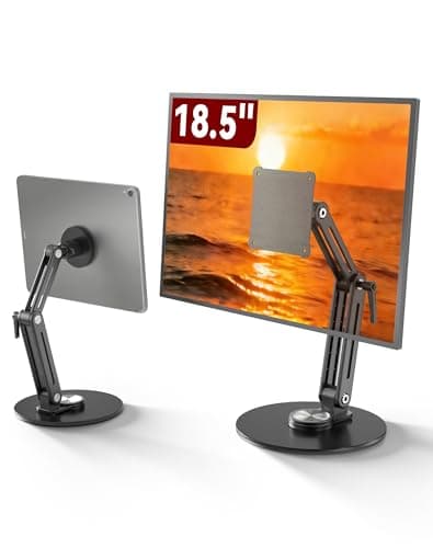 Jakeko Magnetic Portable Monitor Stand 15.6" - VESA Mount 75mm 13.3" 14.1" 15.6" 17.3" 18.5 inch Screen for Desk Adjustable Foldable 360° Swivel Tool-Free - Image 1