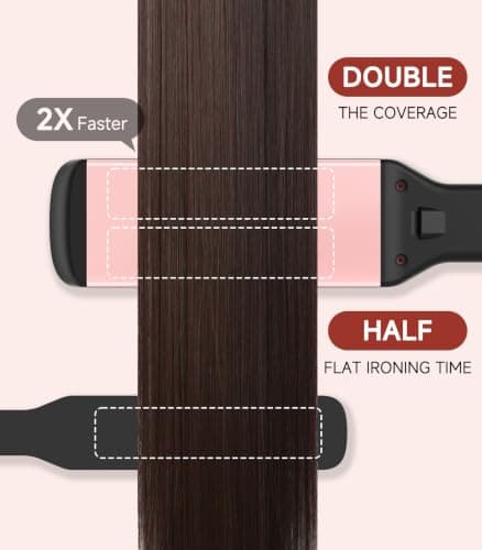 DYHOO Professional Flat Iron, 11 Temp Settings,Wide Hair Straightener, Ceramic Floating Plate with LED Display, Fast Heat-Up, Negative Ion, Auto Shut-Off & Global Voltage, Pink - Thumbnail 3