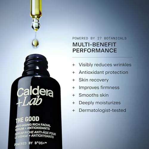 Caldera + Lab The Good | Men's Organic Moisturizing Face Serum for Dry, Sensitive, & Normal Skin – Vegan, Natural & Antioxidant Packed Skincare Facial Oil - Thumbnail 3