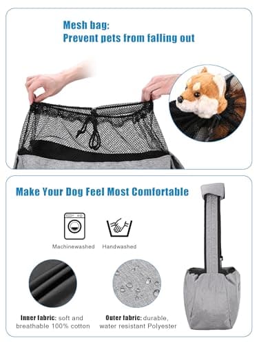 Ownpets Pet Sling Carrier, Fits 15 to 25lbs Extra-Large Dog/Cat Sling Carrier Reversible and Hands-Free Dog Bag with Adjustable Strap and Pocket Shoulder Pad for Outdoor Travel Hiking - Thumbnail 3