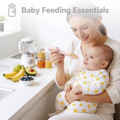 Baby Spoons Self-Feeding 6+ Months, 6 Pack Silicone Training Spoon Set for Baby Led Weaning, 3-Stage & Easy Grip First Utensils for Toddlers Learning Eating Essentials, Dishwasher Safe (Pink Rose) - Thumbnail 6