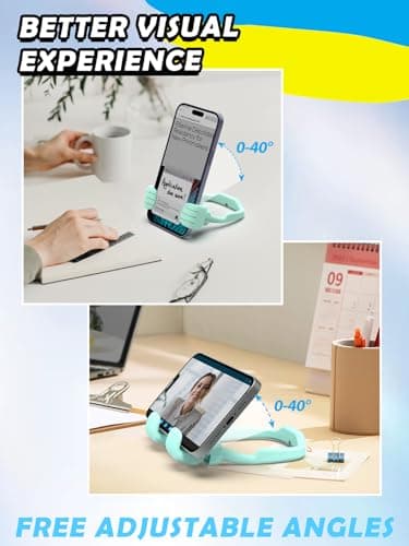 Funny Gifts for Teen Boy Kid Man Cell Phone Stand: UPGRADE Adjustable Thumbs Up Lazy Phone Holder for Desk Fun Gadget for Him Guy Tween Woman Girl Adult Essentials Stocking Stuffer Who Have Everything - Thumbnail 4