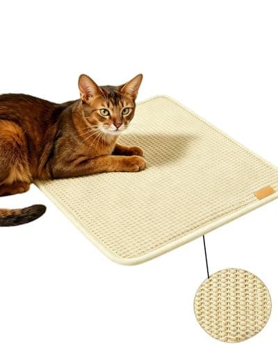 Sisal Cat Scratcher Mat, 17.2" Square Pad Floor & Wall Pad with Tapes