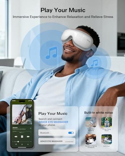 Arace Eye Massager with Heat, Fathers Day Dad Gifts, Heated Eye Mask for Migraine Relief, Reduce Strain & Dry Eyes, Improve Sleep, Meditation Device, Birthday Gift for Men Women Mom Husband Wife - Thumbnail 4