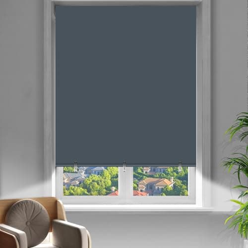 Hezbjiti 2Pack Blackout Shades for Indoor Windows, Portable Blackout Curtains No Drilling or Tools, UV Protection, Temporary Window Roller Shades for Home, Office, Bedroom, Door (26" W*68" H, Grey) - Image 1