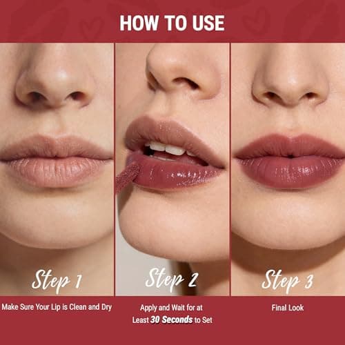 exmiloo Mini Lip Tint Stain Set – 4 Colors Liquid Lip Stain Kit for Matte & Glossy Finish, Lightweight Lip and Cheek Tint for Women and Girls, Vegan & Cruelty-Free - Thumbnail 5