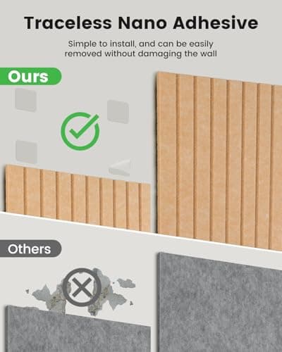 Nysunten 24x31 inches Large Felt Bulletin Board 0.35in Thicker, Cork Board with Safe Removable Nano Self-Adhesive Tabs, Wall Felt Board for Bedrooms, Living Rooms, Offices, Flower Shops - Dark Camel - Thumbnail 5
