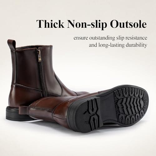 Arkbird Mens Dress Boots, Genuine Leather Classic Casual Ankel Boots with Side Zipper - Thumbnail 5
