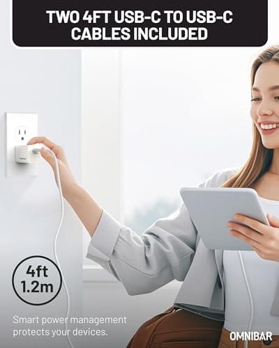Omnibar iPhone 17 16 15 Charger Fast Charging, 2Pack 30W USB C Charger Block with 4FT Type C Cable, GaN PD PPS Wall Charger for iPhone 17 16 Pro Max, Samsung Galaxy S26 S25 Ultra, iPad Pro, AirPods 4 - Thumbnail 5
