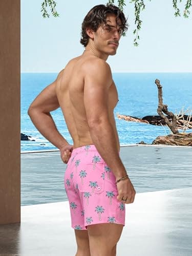 Arcweg Mens Swimming Trunks 2 in 1 with Boxer Liner 5.5" Quick Dry Swimwear Bathing Suit Swim Shorts with Zipper Pockets - Thumbnail 3