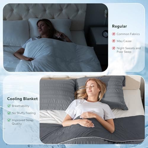 GEMBED Cooling Blanket Twin Size – Summer Cooling Blanket for Hot Sleeper, Double-Sided Design Cold Unfilled Blanket Thin Lightweight Breathable for Night Sweat Bed Couch Sofa - Grey, 60"x80" - Thumbnail 3