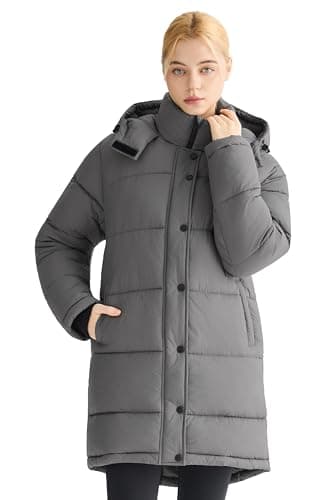Orolay Winter Coats for Women Long Puffer Coat Waterproof Parka Warm Jacket Hooded with Pockets, Gray, X-Large - Image 1