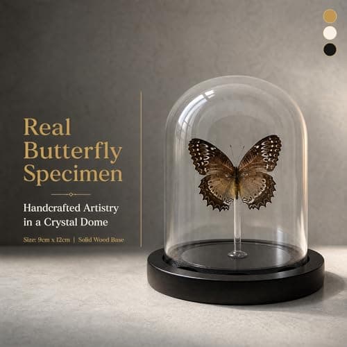 Real Taxidermy Butterfly Specimen Shadow Box, Butterfly Gifts for Women Girls with Glass Cover, Butterfly Decor for Bedroom Office Living Room Desk ﻿ Cethosia bibles Drury - Thumbnail 6