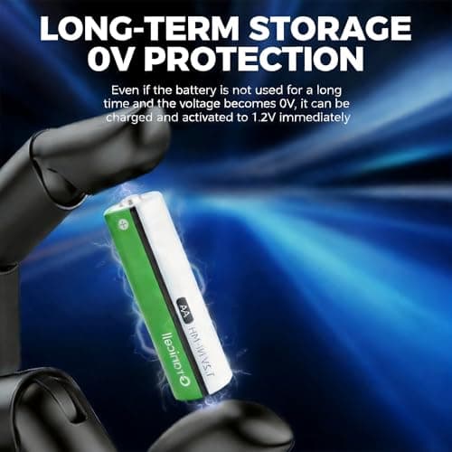 Granicell AA Rechargeable Batteries｜Durable AA Rechargeable Battery｜2800 mAh High Capacity 1300 Cycle,1.2V NiMH Low Self Discharge AA Battery,12 Pack - Thumbnail 6