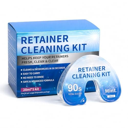 Single-Use Retainer Cleaner Solution – Quick Hygiene Care for Aligners & Retainers – Travel-Friendly Cleaner, 28 ml Single-Use, No Rinse, Individually Wrapped, Mint Fresh, Portable (5-Pack)