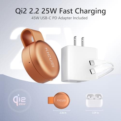 3 in 1 Charging Station for Apple Multiple Devices, Qi2.2 25W Foldable Magnetic Fast Wireless Charger Dock, Travel Charging Pad for iPhone 17/16-12 Series, Apple Watch, AirPods (45W Adapter Included) - Thumbnail 2