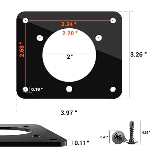 Golf Cart Charging Port Adapter 3 Holes, 110V AC 36V Adapter Plate Compatible with Noco GCP1 EZGO TXT EZ-GO Golf Cart Lithium Battery Conversion Install and On Board Charging - Thumbnail 5