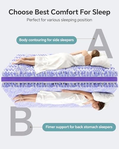 ChiXpace Dual Layer 4 Inch Memory Foam Mattress Topper Twin - 2 Inch Gel Memory Foam and 2 Inch Pillow Top Mattress Pad, 7-Zone Egg Crate Twin Size Mattress Topper(White) - Thumbnail 5