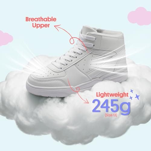 Girls' Vintage Sneakers Classic Tennis Shoes Breathable Non-Slip Athletic Shoes Cute Lace Up Casual Shoes Size 5 - Thumbnail 4