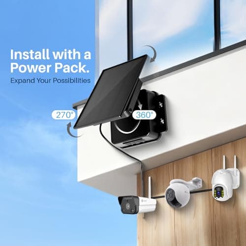 Solar Panel for Ring Camera - 5W Solar Charger with Power Pack Compatible with Most Blink Reolink Cameras Doorbell IP65 Waterproof, 10FT Cable with USB-C to Ring Barrel Plug Micro USB Adapter - Thumbnail 6